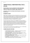 NR605 WEEK 4 MIDTERM PRACTICE EXAM &NewLine;DIAGNOSIS & MANAGEMENT IN PSYCHIATRICMENTAL HEALTH ACROSS THE LIFESPAN I &NewLine;QUESTIONS 1-100 AND ANSWERS UPDATED 2026&sol;2027 &vert; DETAILED RATIONALES &NewLine;