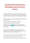 HESI RN 2027 EXIT EXAM Questions With Multiple Choices And Correct &NewLine;Answers 