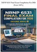 NRNP 6531 Final Exam Compilation For 2026&NewLine;&lpar;Score 100&percnt;&rpar;