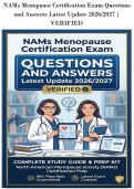 NAMs Menopause Certification Exam Questions&NewLine;and Answers Latest Update 2026&sol;2027 &vert;&NewLine;VERIFIED