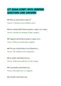 ATT EXAM SCRIPT WITH VERIFIED&NewLine;QUESTIONS AND ANSWERS&NewLine;