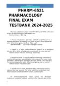 PHARM-6521 PHARMACOLOGY FINAL EXAM TESTBANK 2024-2025&period;