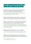 AUDIT COMPREHENSIVE EXAM STUDY&NewLine;GUIDE WITH COMPLETE SOLUTIONS&NewLine;