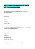 AUDIT EXAM PREPARATION TEST BANK&NewLine;WITH CORRECT ANSWERS&NewLine;