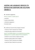 AUDITING AND ASSURANCE SERVICES 9TH&NewLine;EDITION EXAM QUESTIONS AND SOLUTIONS&NewLine;GRADED A&plus;&NewLine;