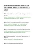 AUDITING AND ASSURANCE SERVICES 9TH&NewLine;EDITION FINAL PAPER FULL SOLUTION STUDY&NewLine;GUIDE&NewLine;