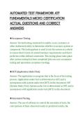 AUTOMATED TEST FRAMEWORK ATF&NewLine;FUNDAMENTALS MICRO CERTIFICATION&NewLine;ACTUAL QUESTIONS AND CORRECT&NewLine;ANSWERS&NewLine;