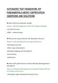 AUTOMATED TEST FRAMEWORK ATF&NewLine;FUNDAMENTALS MICRO CERTIFICATION&NewLine;QUESTIONS AND SOLUTIONS&NewLine;