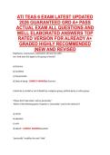 ATI TEAS 6 EXAM LATEST UPDATED &NewLine;2026 GUARANTEED GRD A&plus; PASS &NewLine;ACTUAL EXAM ALL QUESTIONS AND &NewLine;WELL ELABORATED ANSWERS TOP &NewLine;RATED VERSION FOR ALREADY A&plus; &NewLine;GRADED HIGHLY RECOMMENDED &NewLine;&vert;NEW AND REVISED 
