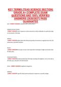 KEY TERMS &lpar;TEAS SCIENCE SECTION&rpar; &NewLine;GRADE A&plus; COMPLETE EXAM &NewLine;QUESTIONS AND 100&percnt; VERIFIED &NewLine;ANSWERS &lpar;2026&sol;2027&rpar; PASS &NewLine;GUARANTEE