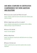 AVID MEDIA COMPOSER 101 CERTIFICATION&NewLine;COMPREHENSIVE TEST PAPER QUESTIONS&NewLine;AND SOLUTIONS