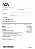 AQA A Level June 2026 Accounting Paper 1 Question Paper