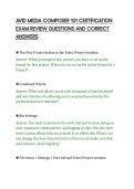 AVID MEDIA COMPOSER 101 CERTIFICATION&NewLine;EXAM REVIEW QUESTIONS AND CORRECT&NewLine;ANSWERS&NewLine;