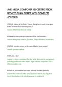 AVID MEDIA COMPOSER 101 CERTIFICATION&NewLine;UPDATED EXAM SCRIPT WITH COMPLETE&NewLine;ANSWERS