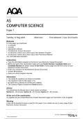 AQA AS Level Computer Science 7516 1 June 2026 Paper 1 Question Paper