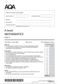 AQA A Level June 2026 Mathematics Paper 2 Question Paper
