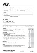 AQA A Level June 2026 Mathematics Paper 3 Question Paper