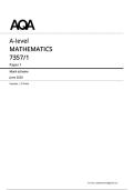 AQA A Level June 2026 Mathematics Paper 1 Mark Scheme