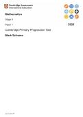 Math Progression Test 2025 Mark Scheme P1 &mdash; Answers & Solutions