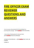 FIRE OFFICER EXAM &NewLine;REVIEWER &NewLine;QUESTIONS AND &NewLine;ANSWERS 