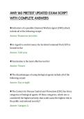 AWR 160 PRETEST UPDATED EXAM SCRIPT&NewLine;WITH COMPLETE ANSWERS