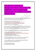 NUR 204 HESI Leadership and Management Version 2 Actual Exam Prep &lpar;2026&sol;2027&rpar; &vert; Fortis College Practice Question Bank with Detailed Rationales & Verified Answers