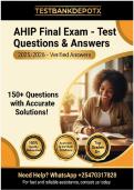 AHIP Final Exam Test Questions and Answers 2025&sol;2026 &ndash; 150&plus; Medicare Insurance Practice Questions with Answer Key&NewLine;&NewLine;