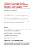 Michigan Maintenance & Alteration Contractor License Exam 2026 &vert; Practice Questions & Correct Answers &vert; Michigan Contractor License Exam Prep