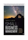 Test Bank for Small Business Management Creating a Sustainable Competitive Advantage 8th Edition By Timothy Hatten &lpar;All Chapters 1-16&comma; 100&percnt; Original Verified&comma;A&plus; Grade&rpar;