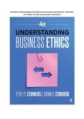 Test Bank for Understanding Business Ethics 4th Edition By Peter Stanwick&comma; Sarah Stanwick &lpar;All Chapters 1-13&comma; 100&percnt; Original Verified&comma; A&plus; Grade&rpar;