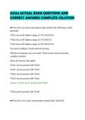 AZ104 ACTUAL EXAM QUESTIONS AND&NewLine;CORRECT ANSWERS COMPLETE SOLUTION&NewLine;