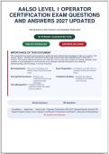 AALSO LEVEL 1 OPERATOR CERTIFICATION EXAM QUESTIONS AND ANSWERS 2026 UPDATED AQUATIC ANIMAL LIFE SUPPORT SYSTEMS PROFESSIONAL CERTIFICATION WITH RATIONALES&vert; INSTANT DOWNLOAD