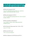 BACKFLOW CERTIFICATION EVALUATION&NewLine;QUESTIONS AND SOLUTIONS GRADED A&plus;&NewLine;