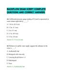 BACKFLOW EXAM SCRIPT COMPLETE&NewLine;QUESTIONS AND CORRECT ANSWERS