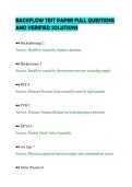 BACKFLOW TEST PAPER FULL QUESTIONS&NewLine;AND VERIFIED SOLUTIONS