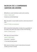 BACKFLOW TEST V COMPREHENSIVE&NewLine;QUESTIONS AND ANSWERS
