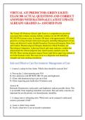 VIRTUAL ATI PREDICTOR &lpar;GREEN LIGHT&rpar; &NewLine;EXAM 300 ACTUAL QUESTIONS AND CORRECT &NewLine;ANSWERS WITH RATIONALE LATEST UPDATE &NewLine;ALREADY GRADED A&plus; ASSURED PASS