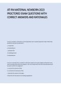 ATI RN Maternal Newborn 2023 Proctored Exam Questions & Rationales 2026&sol;2027