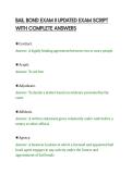 BAIL BOND EXAM II UPDATED EXAM SCRIPT&NewLine;WITH COMPLETE ANSWERS&NewLine;
