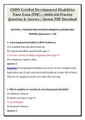 CDDN Certified Developmental Disabilities &NewLine;Nurse Exam &lpar;PDF&rpar; &vert; &lpar;2026&rpar; 250 Practice &NewLine;Questions & Answers &vert; Instant PDF Download