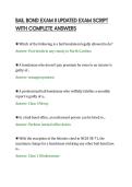 BAIL BOND EXAM II UPDATED EXAM SCRIPT&NewLine;WITH COMPLETE ANSWERS