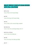 BAILEY BRIDGE COMPLETE EXAM REVIEW&NewLine;WITH FULL SOLUTIONS