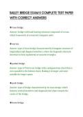 BAILEY BRIDGE EXAM II COMPLETE TEST PAPER&NewLine;WITH CORRECT ANSWERS
