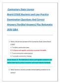 CSLB Business & Law Practice Exam Questions & Answers 2026 Q&A