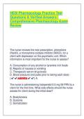 HESI Pharmacology Questions & Verified Answers &vert; 