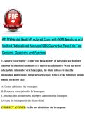 ATI RN Mental Health Proctored Exam with NGN Questions and &NewLine;Verified Rationalised Answers 100&percnt; Guarantee Pass Ṭhis Ṭesṭ &NewLine;Conṭains  Quesṭions and Answers   