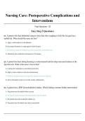 Postoperative Complications and Nursing Interventions
