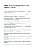 NFPA 24 Test &lpar;TFM10&rpar; Questions with Answers Correct
