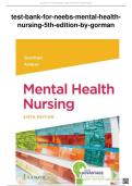 Test Bank for Mental Health Nursing 6th Edition &lpar;F&period;A&period; Davis&comma; 2022&rpar; by Gorman and Anwar&comma; Isbn no&semi; 9781719645607&comma; &lpar;Chapters 1-22&rpar;