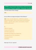 APRD 1003 Exam 2 Questions and Correct &NewLine;Answers&sol; Latest Update &sol; Already Graded